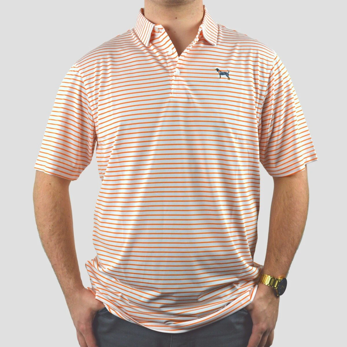 Volunteer Traditions Bluetick Reese Stripe Polo