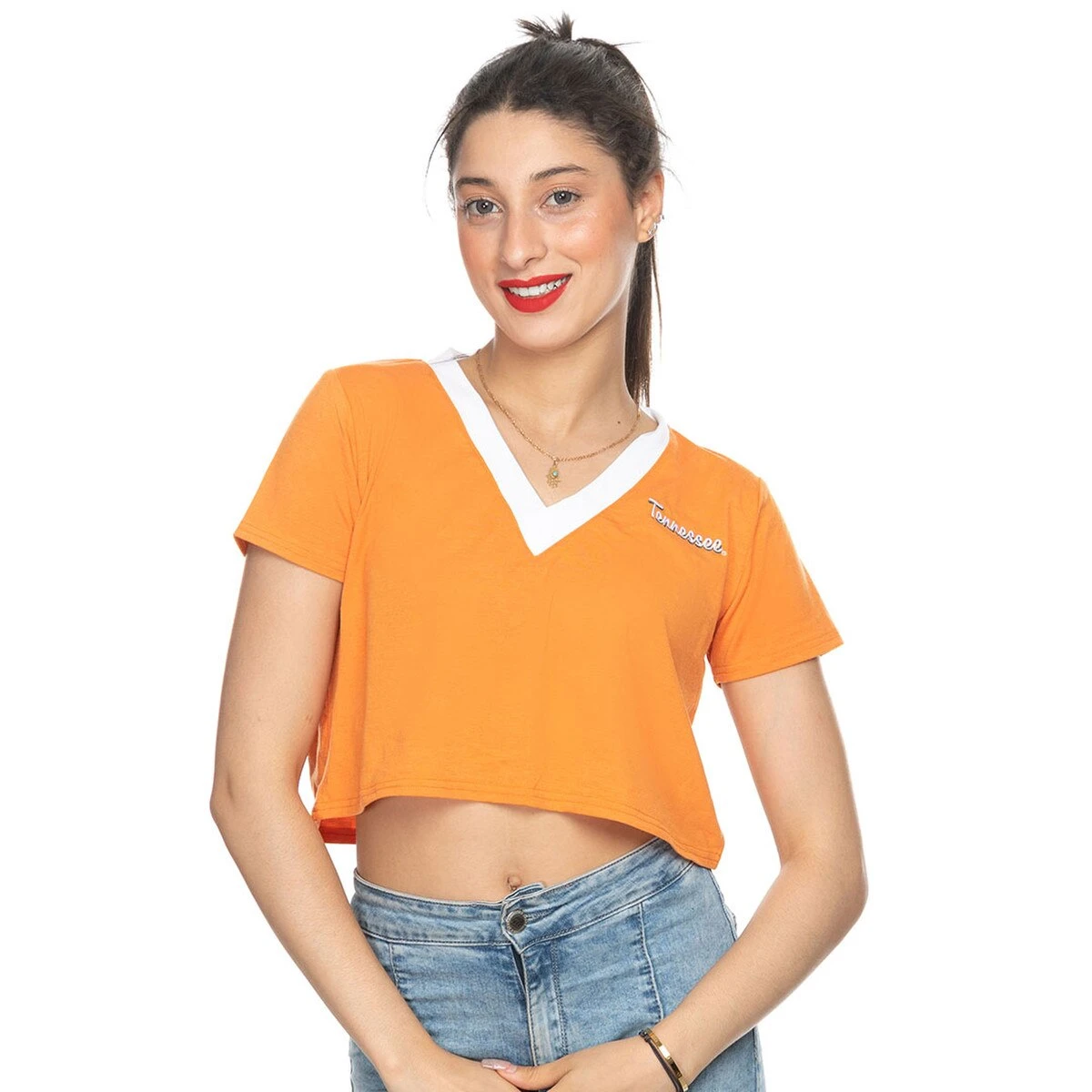 Tennessee Crop V-Neck Tee