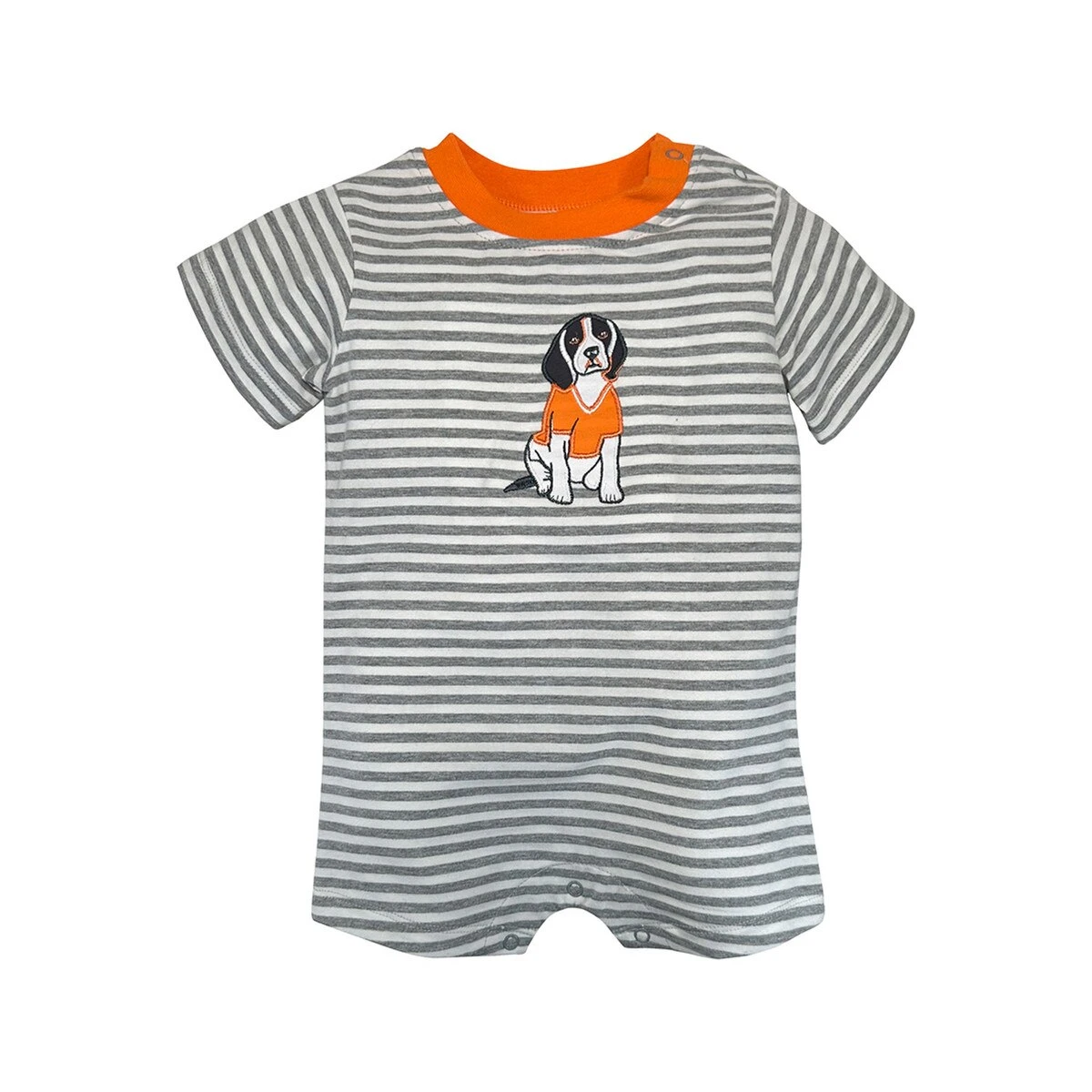 Infant Hound Dog Stripe Romper By Ishtex Apparel